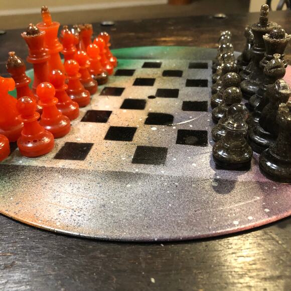 Vinyl Chess Set -Forest Gold (Resin Pieces) - Picture 6 of 14